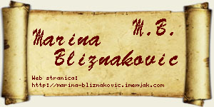 Marina Bliznaković vizit kartica